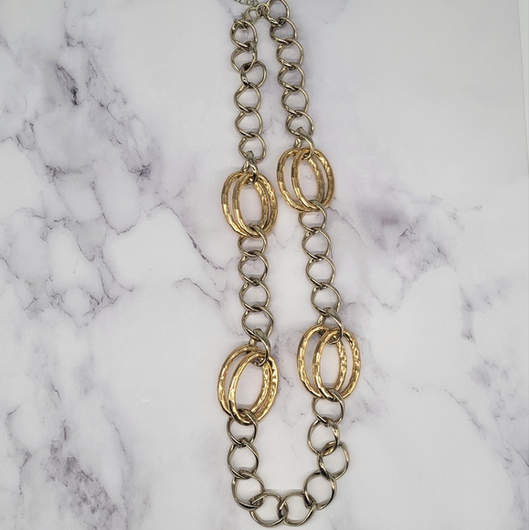 Dana Buchman Bold Two-Tone Gold Statement Necklace - Picture 3 of 8